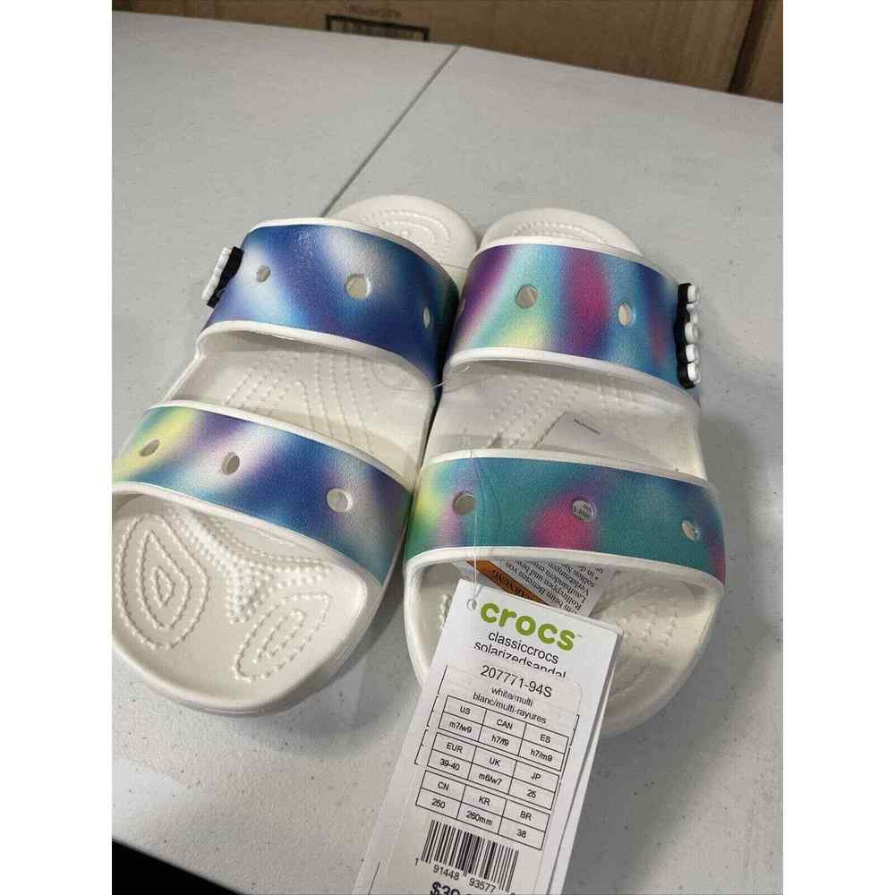 CROCS Solarized Sandals Tie Dye Two Straps 207771-94S Womens Size 9 White